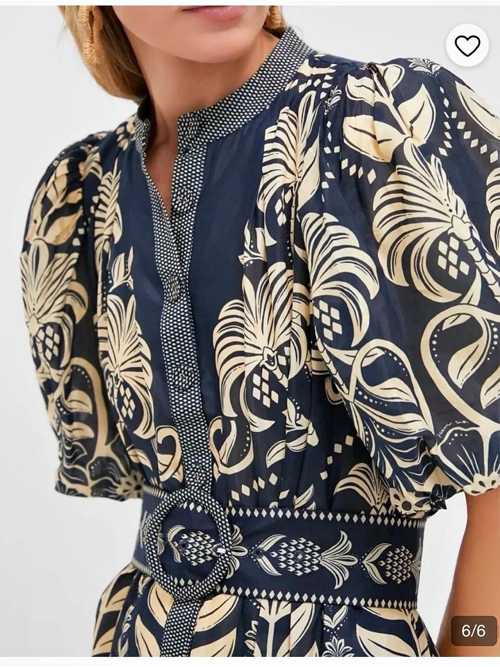 Farm Rio Floral Mini Dress in Blue & Cream Like New - Picture 6 of 9